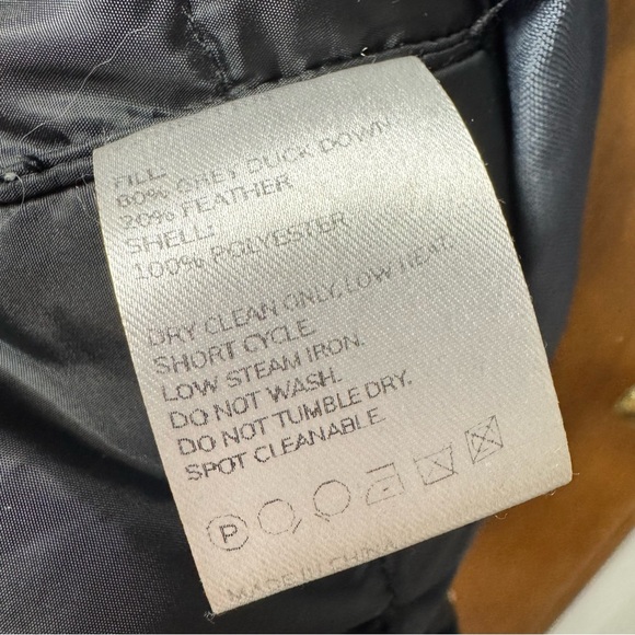 Nap Loungewear Hooded Drawstring Duck Down Filled Parka Coat Hazel Blue Large L - Picture 12 of 16